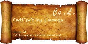Csépány Levente névjegykártya